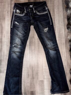 Women Maurice’s Dark Blue Bootcut Jeans 👖 size 3-4